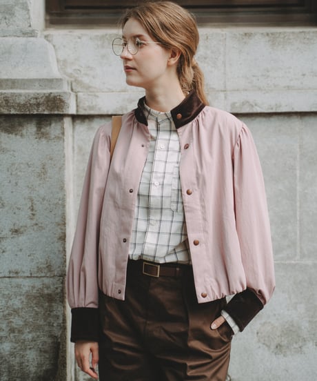【先行予約】#-96 Puff sleeve soft volume blouson (Pink)