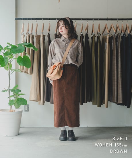 【先行予約】#-95 12W corduroy notuck tight skirt (Ivory)