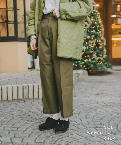 【先行予約】#-24 Ventile gabardine 2tuck straight pants (Brown)