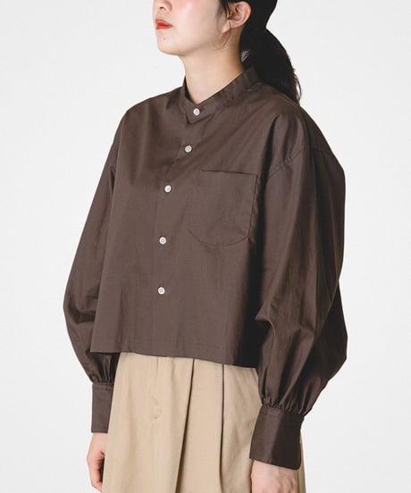 【先行予約】#-91 2way detachable collar frill shirt (Brown)