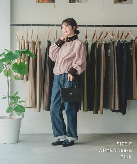 【先行予約】#-96 Puff sleeve soft volume blouson (Pink)