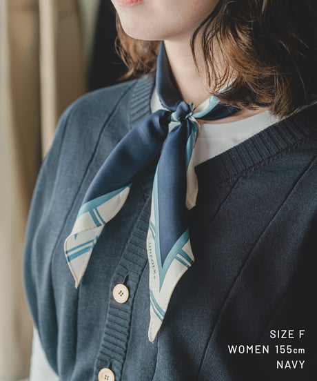 【先行予約】#-88 Hand print silk scarf (Brown)