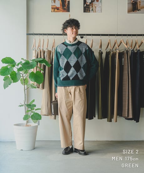 【先行予約】#-98 7G C/W classic argyle knit (Brown)