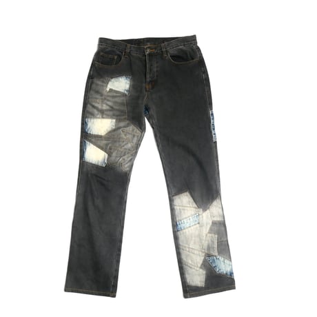 MORGAN HOMME Patchworked Straight Denim Pants