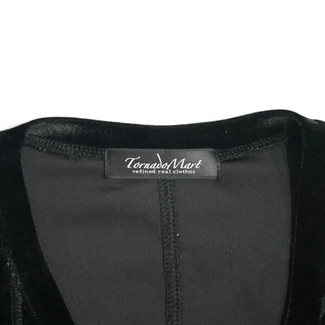TORNADO MART Velours V-Neck Long Sleeve Top