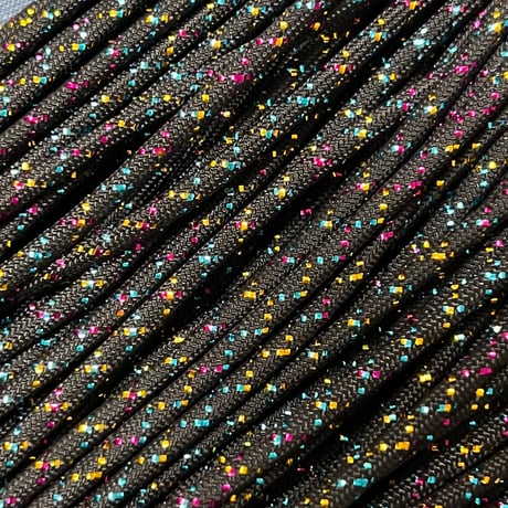 SG033 Lustre Black Spangle Glitter   パラコード 4mm 100m
