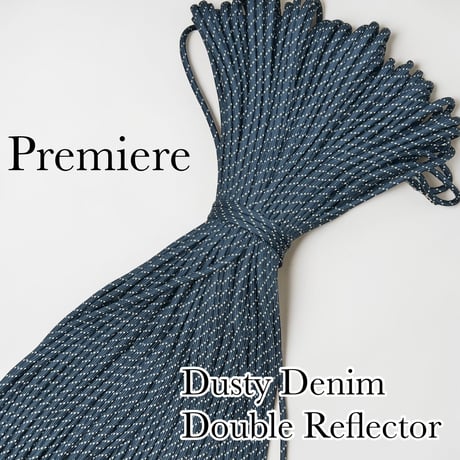 #083-3 Dusty Denim Double Reflector パラコード 4mm 100m 光沢あり