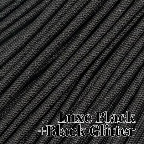 #090-4 Luxe Black+Black Glitter パラコード 4mm  光沢あり