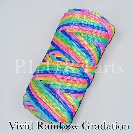Vivid Rainbow Gradation パラコード 4mm 約40m ロール巻き