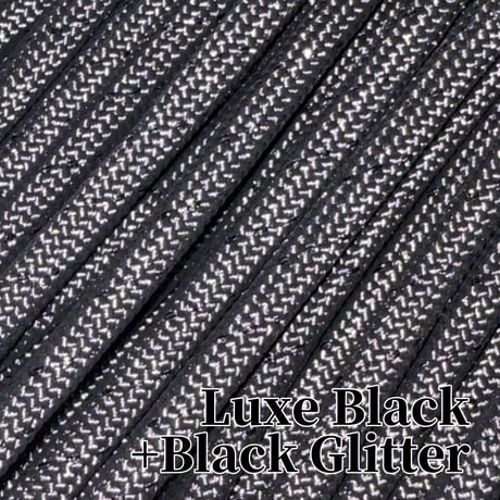 #090-4 Luxe Black+Black Glitter パラコード 4mm  光沢あり