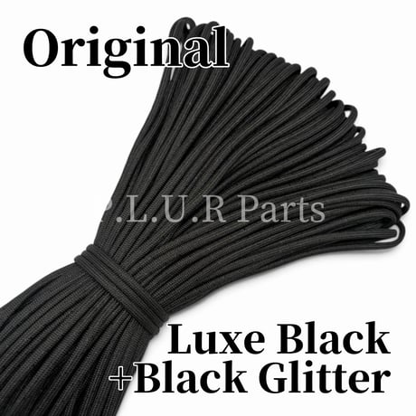 #090-4 Luxe Black+Black Glitter パラコード 4mm  光沢あり