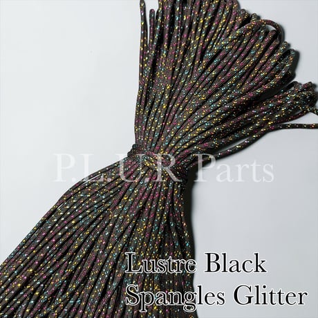 SG033 Lustre Black Spangle Glitter   パラコード 4mm 100m