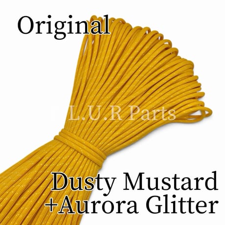 #054-4 Dusty Mustard+Aurora Glitter パラコード 4mm 100m