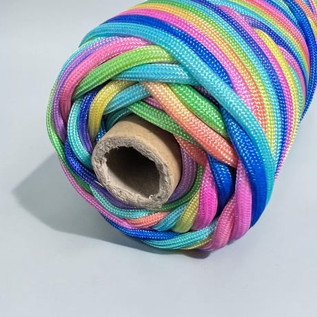 Vivid Rainbow Gradation パラコード 4mm 約40m ロール巻き