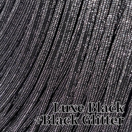 #090-4 Luxe Black+Black Glitter パラコード 4mm  光沢あり