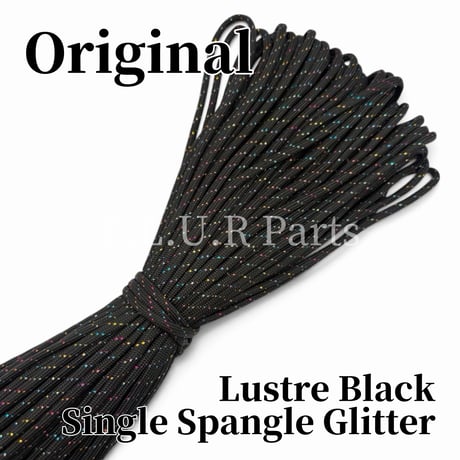 SG33 Lustre Black Single Spangle Glitter パラコード 4mm 50m