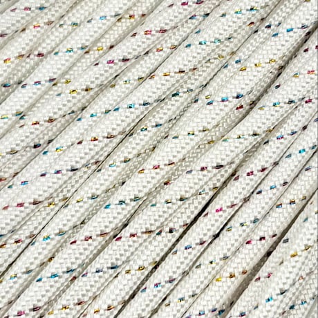 SG64 Silk White Single Spangle Glitter パラコード 4mm 50m  光沢あり
