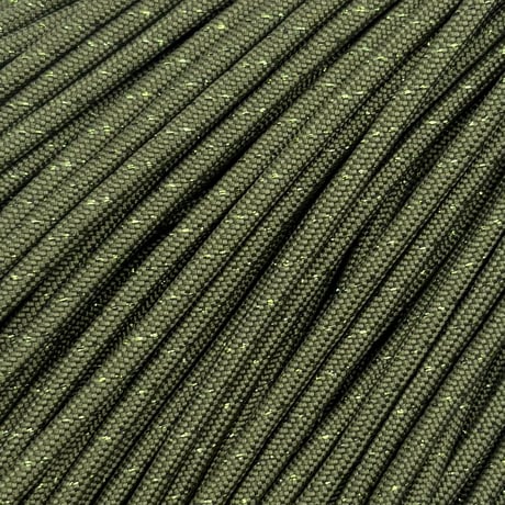 #041-4 Olive Smoke＋Green Glitter パラコード 4mm 100m