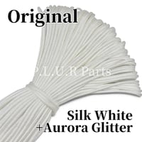 #064-4 Silk White+Aurora Glitter パラコード 4mm  光沢あり