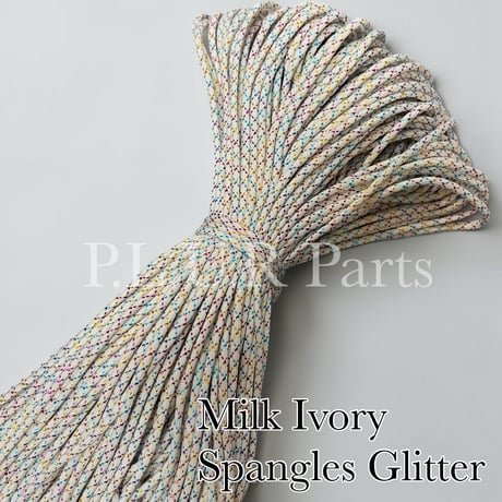 SG072 Milk Ivory Spangle Glitter   パラコード 4mm 100m