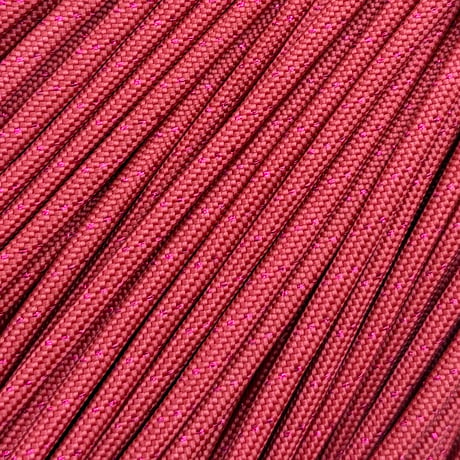 #040-4 Dusty Red(Burgundy)+Pink Glitter パラコード 4mm 100m