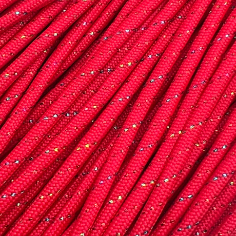 SG77 Red Spangle Glitter   パラコード 4mm 50m