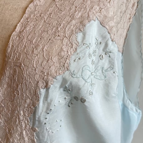 〈antique〉sax blue slip dress