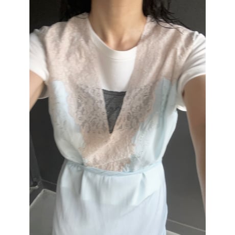 〈antique〉sax blue slip dress