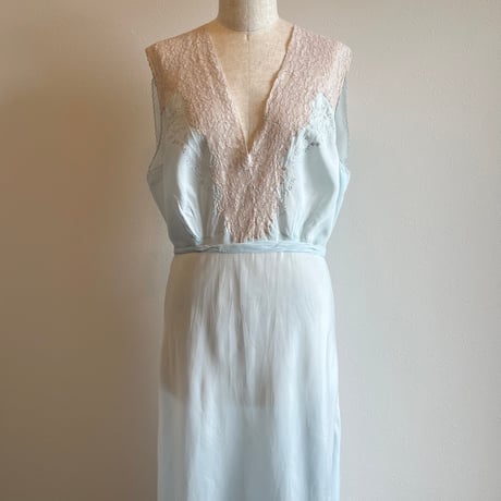 〈antique〉sax blue slip dress
