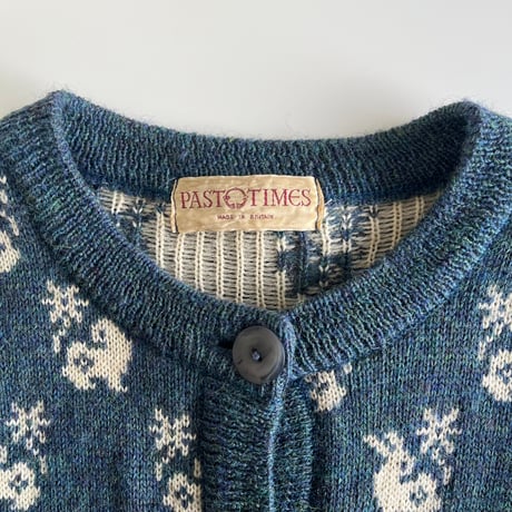 〈vintage〉made in UK / animal pattern cardigan