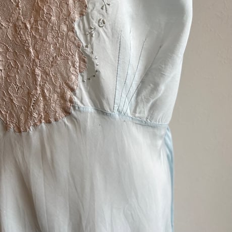 〈antique〉sax blue slip dress