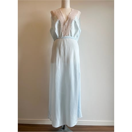 〈antique〉sax blue slip dress