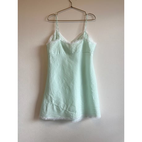 〈vintage〉mint green cotton onepiece