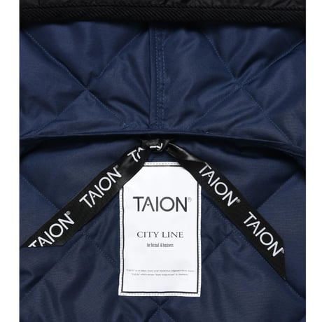 TAION-1062CI-RL-LONG 【UNISEX】 シティ パイピングフード ロングダウンコート-リラックスルーズ