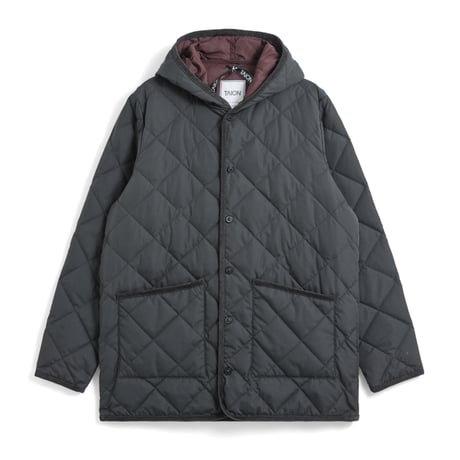 TAION-106CI-RL 【UNISEX】シティ パイピングフード ダウンカーディガン-リラックスルーズ