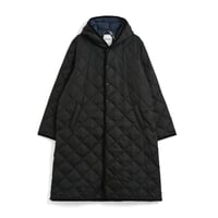TAION-1062CI-RL-LONG 【UNISEX】 シティ パイピングフード ロングダウンコート-リラックスルーズ