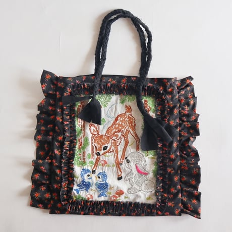 embroidery floral frill bag  (bambi)
