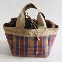 plaid tote bag （madras check）