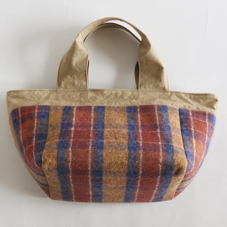 plaid tote bag （madras check）