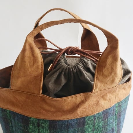 plaid  tote bag （tartan check）