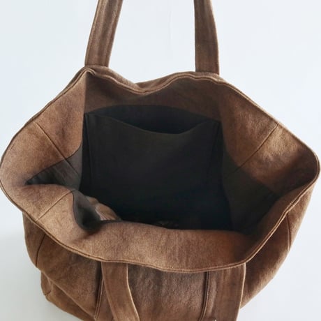 canvas linen tote bag (kakisibu )