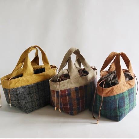 plaid tote bag （madras check）