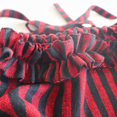 shirring bag （red stripe)