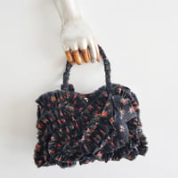cotton linen shirring  bag (floral)
