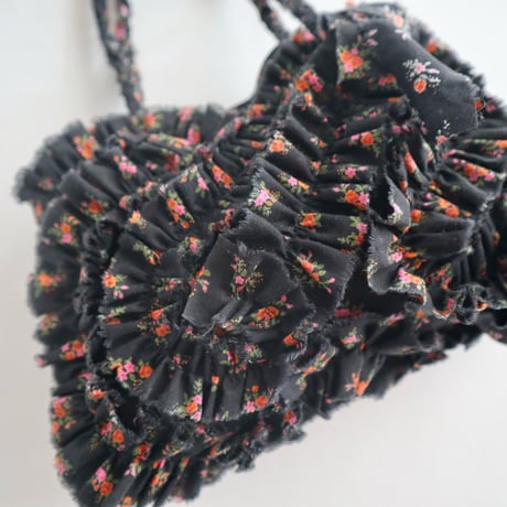 cotton linen shirring  bag (floral)