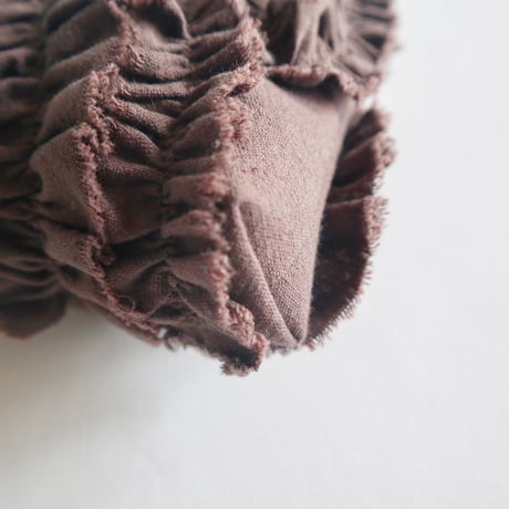 cotton linen shirring  bag (chocolate)