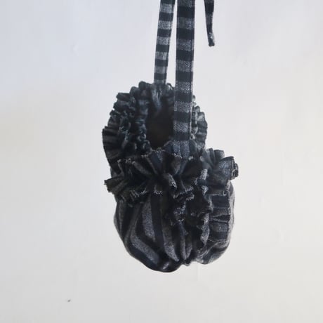 shirring bag （black stripe)