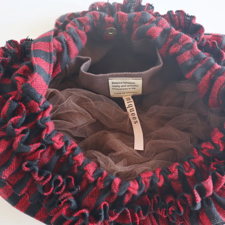 shirring bag （red stripe)