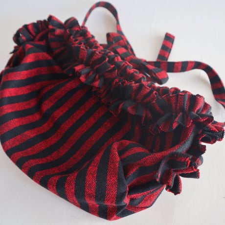 shirring bag （red stripe)