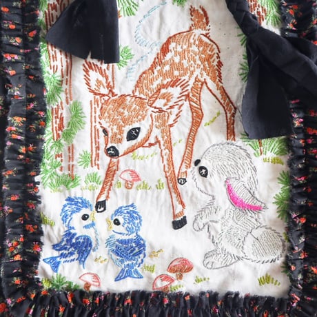 embroidery floral frill bag  (bambi)